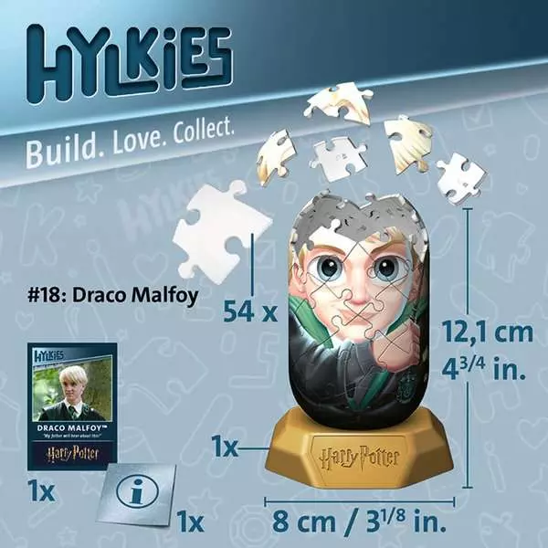 Hylkies Harry Potter: Draco Malfoy Collectible Figure - Construction Game, 54 Pieces