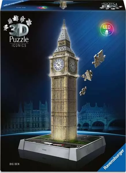 Iconics: Big Ben with Light - Construction Game, 216 Pieces