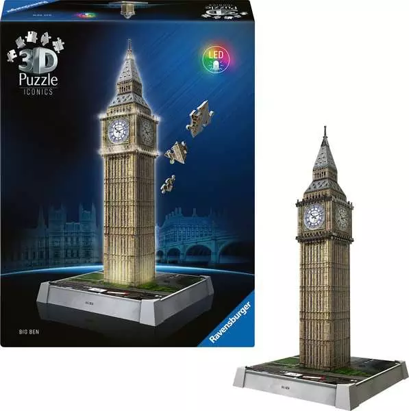 Iconics: Big Ben with Light - Construction Game, 216 Pieces