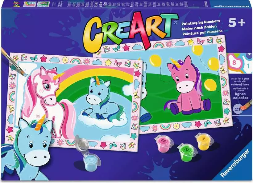 CreArt Junior: Happy Unicorns - Painting By Numbers
