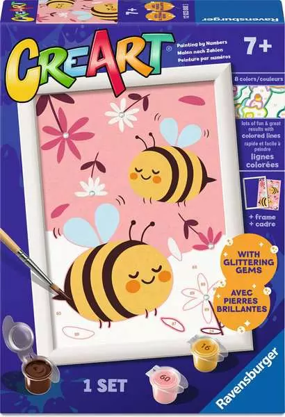 CreArt: Happy Bumblebees - Painting By Numbers, 5 x 7