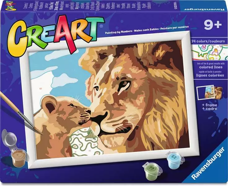 CreArt: Lion and Baby - Painting By Numbers, 7 x 10