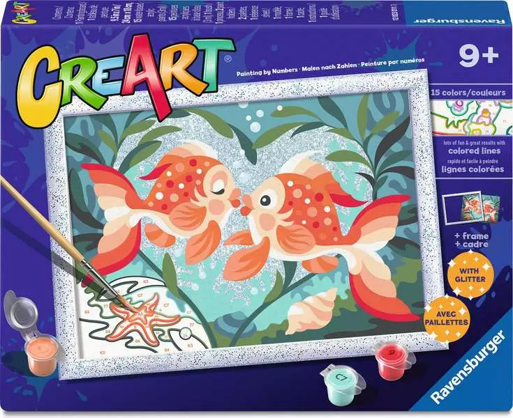 CreArt: Fish in Love - Painting By Numbers, 7 x 10
