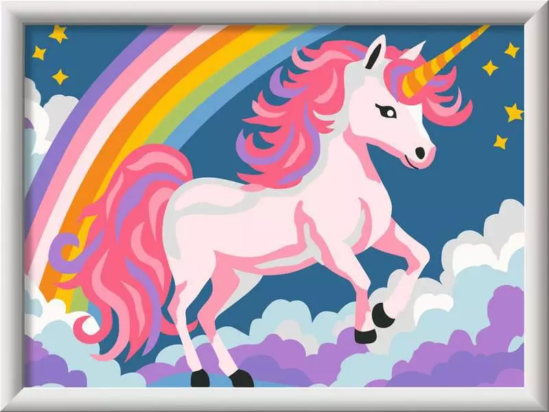 CreArt: Pink Unicorn - Painting By Numbers, 7 x 10