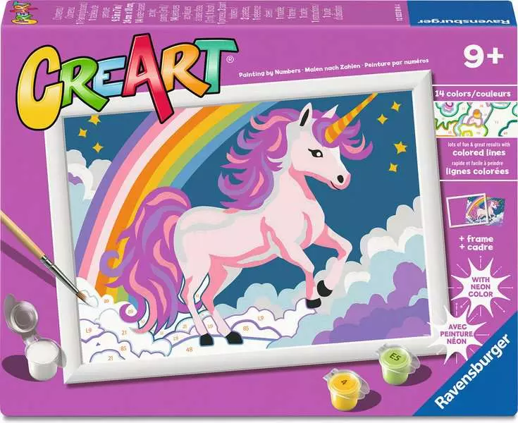 CreArt: Pink Unicorn - Painting By Numbers, 7 x 10