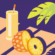 CreArt Adults Trend: Pineapple Mocktail - Painting By Numbers, 8 x 8