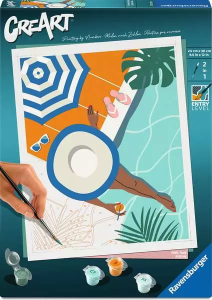 CreArt Adults Trend: Pool Time - Painting By Numbers, 10 x 12