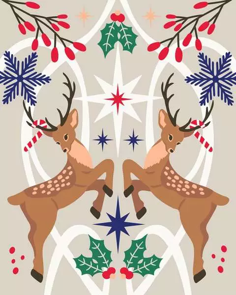 CreArt Adults Trend: Christmas Deer - Painting By Numbers, 10 x 12