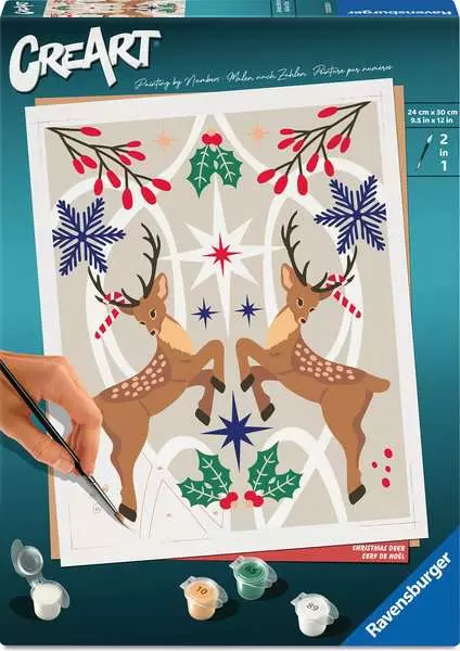 CreArt Adults Trend: Christmas Deer - Painting By Numbers, 10 x 12