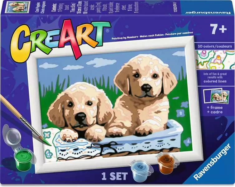 CreArt: Cute Puppies - Painting By Numbers, 5 x 7