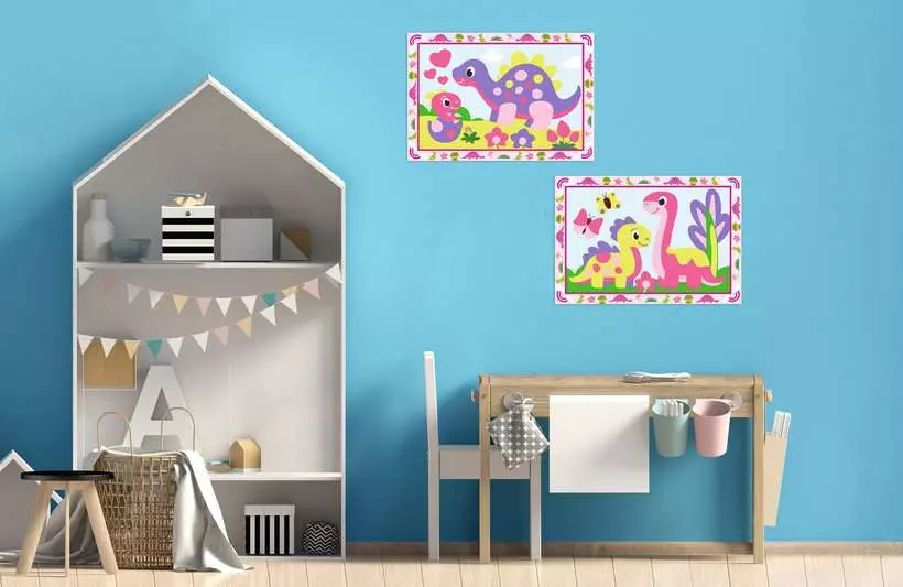 CreArt Junior: Pink Dinosaurs - Painting By Numbers