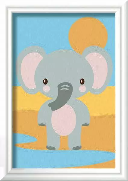 CreArt: Cute Elephant - Painting By Numbers, 3 x 5