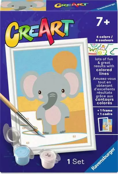 CreArt: Cute Elephant - Painting By Numbers, 3 x 5