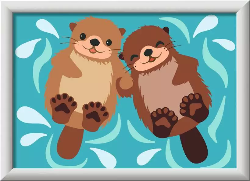 CreArt: Otter Love - Painting By Numbers, 5 x 7