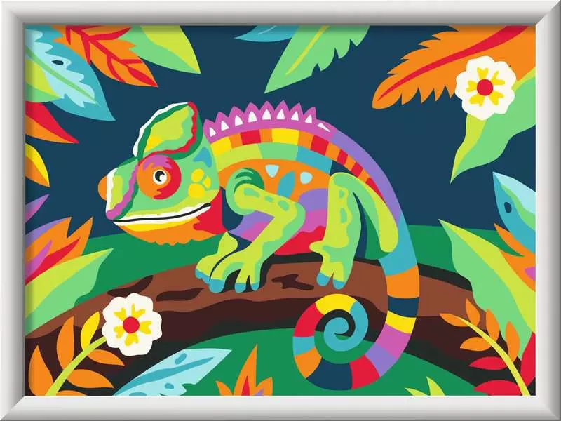 CreArt: Colorful Chameleon - Painting By Numbers, 7 x 10