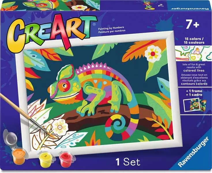 CreArt: Colorful Chameleon - Painting By Numbers, 7 x 10