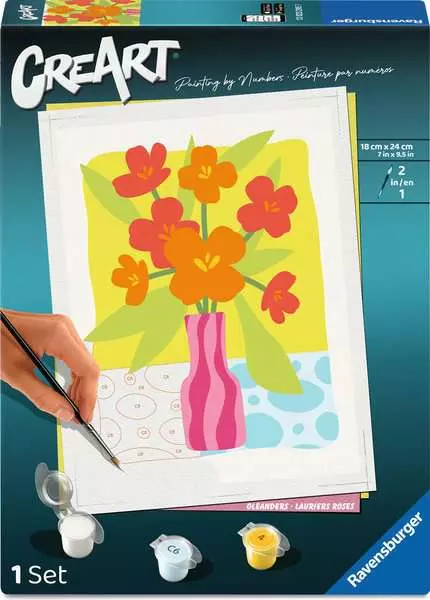 CreArt Adults Trend: Oleanders - Painting By Numbers, 7 x 10