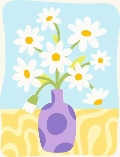 CreArt Adults Trend: Daisies - Painting By Numbers, 7 x 10