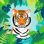 CreArt Adults Trend: Wild Tiger - Painting By Numbers, 8 x 8