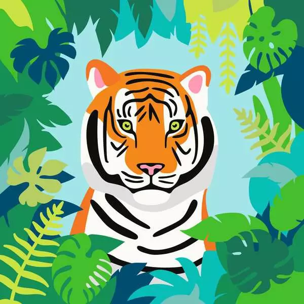 CreArt Adults Trend: Wild Tiger - Painting By Numbers, 8 x 8