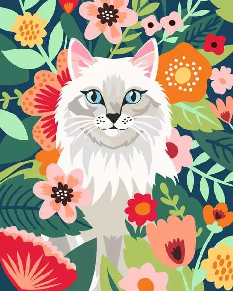 CreArt Adults Trend: Fluffy and Floral - Painting By Numbers, 10 x 12