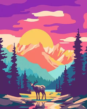 CreArt Adults Trend: National Park Poster - Painting By Numbers, 10 x 12