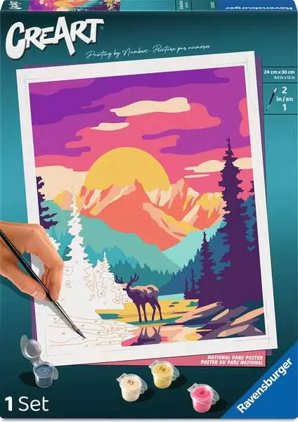 CreArt Adults Trend: National Park Poster - Painting By Numbers, 10 x 12
