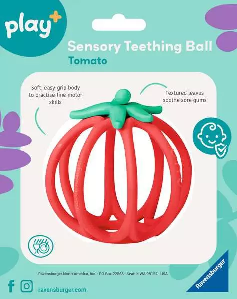 Play+ Sensory Teething Ball - Tomato