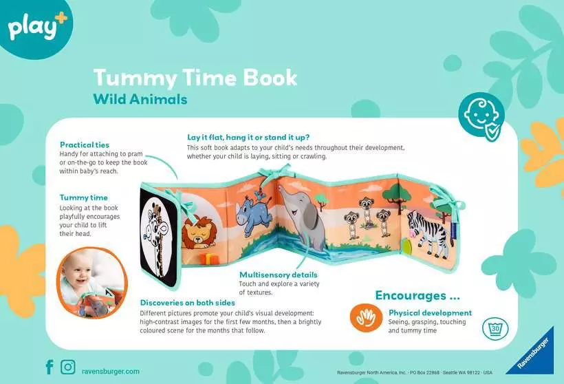 Tummy Time Book: Wild Animals