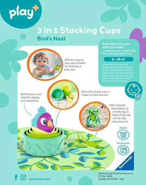 3-in-1 Stacking Cups: Bird's Nest