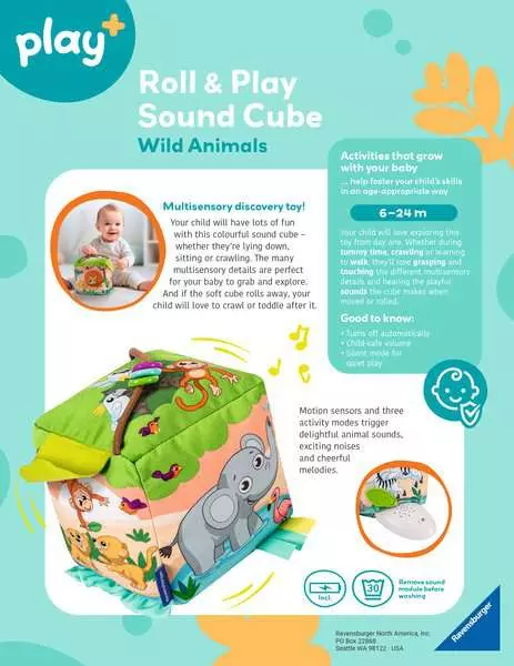 Roll & Play Sound Cube: Wild Animals