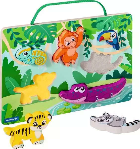 Play+ Wooden Touch & Play Puzzle: In the Jungle