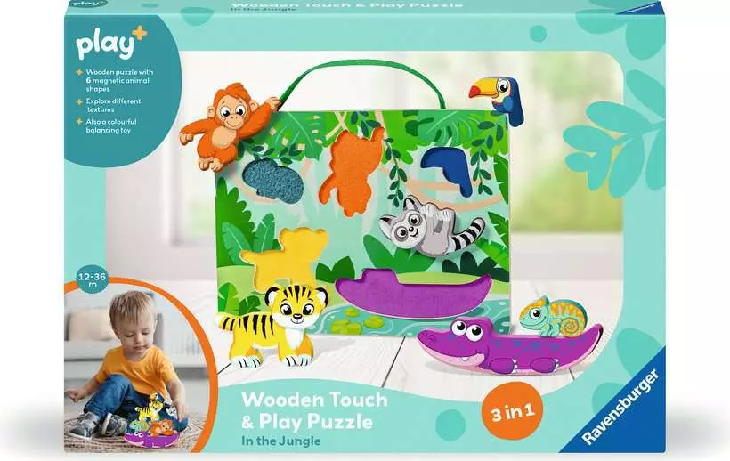 Play+ Wooden Touch & Play Puzzle: In the Jungle