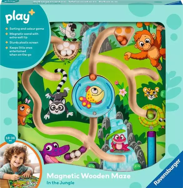 Play+ Magnetic Wooden Maze: In the Jungle