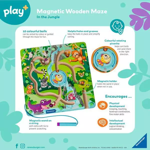 Play+ Magnetic Wooden Maze: In the Jungle