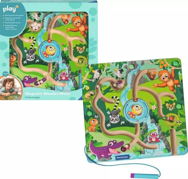 Play+ Magnetic Wooden Maze: In the Jungle