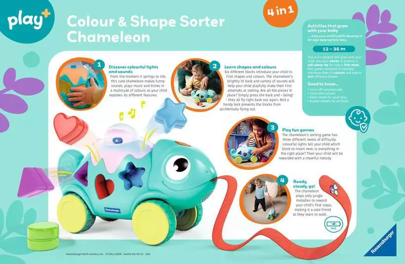 Play+ 4-in-1 Color & Shape Sorter: Chameleon