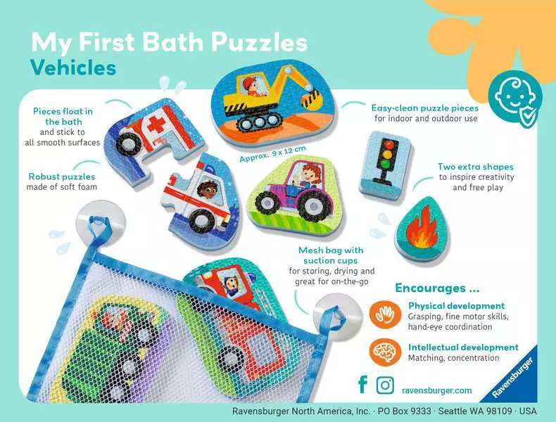 Play+ My First Bath Puzzles: Vehicles
