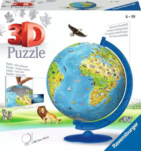 Children's World Globe - 3D Puzzle-Ball, 180 Pieces