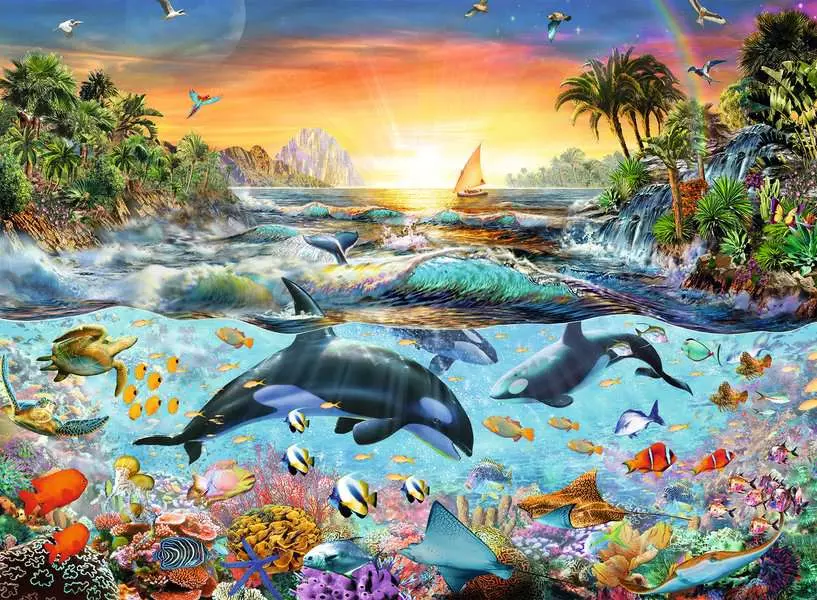 Orca Paradise - Children's Puzzle, 200 Pieces (XXL)