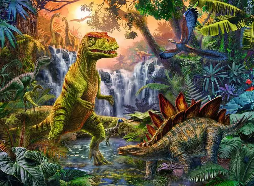 Dinosaur Oasis - Children's Puzzle, 100 Pieces (XXL)