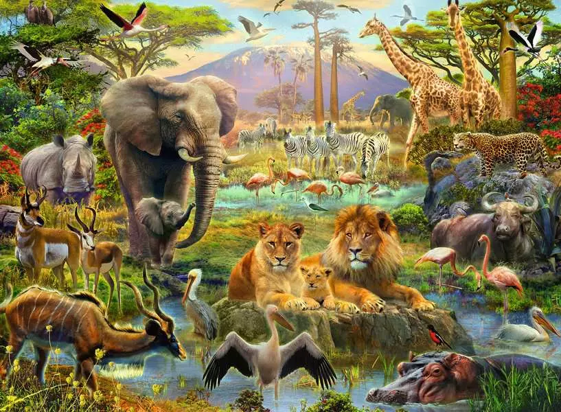 Animals of the Savanna - Children's Puzzle, 200 Pieces (XXL)