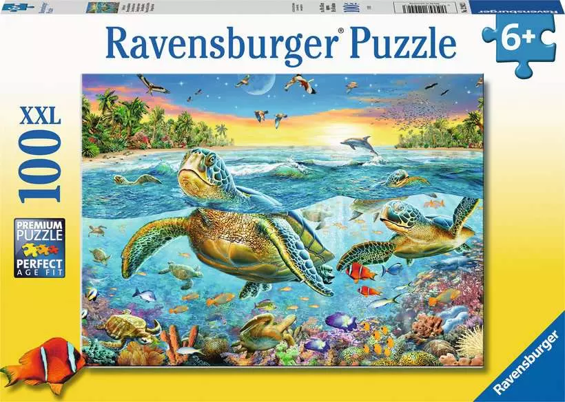 Swim with Sea Turtles - Children's Puzzle, 100 Pieces (XXL)