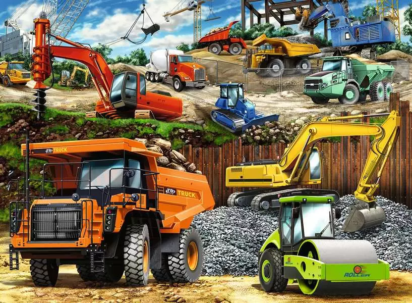Construction Vehicles - Children's Puzzle, 100 Pieces (XXL)