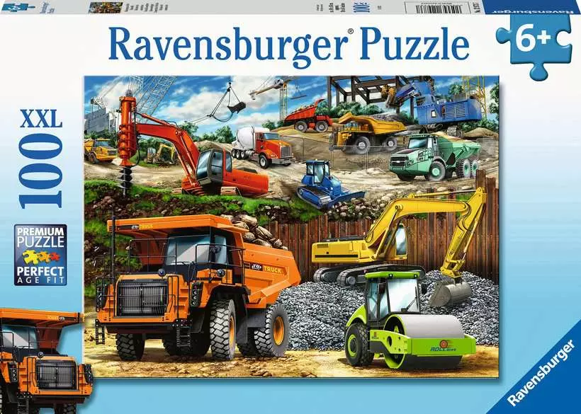 Construction Vehicles - Children's Puzzle, 100 Pieces (XXL)