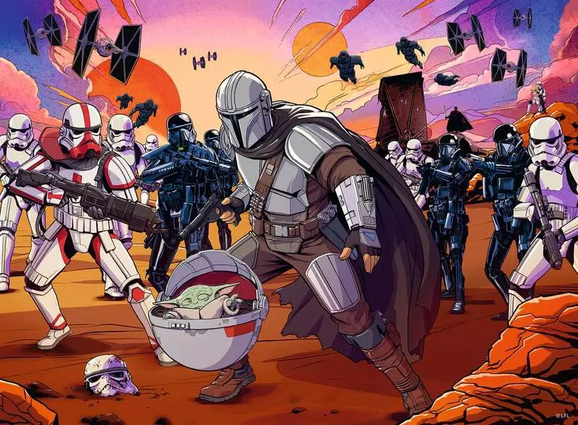 Star Wars: The Mandalorian - Face-Off - Children's Puzzle, 200 Pieces (XXL)