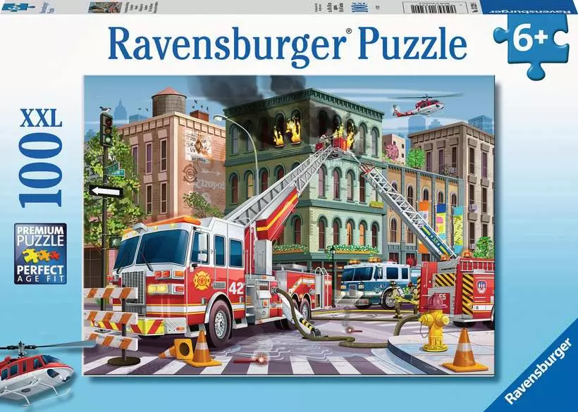 Fire Truck Rescue - Children's Puzzle, 100 Pieces (XXL)