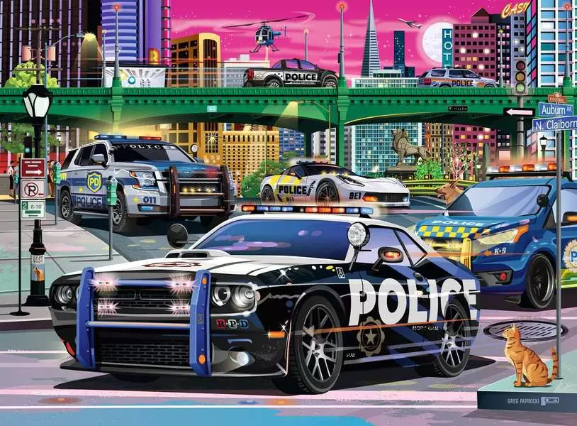Police on Patrol - Children's Puzzle, 150 Pieces (XXL)