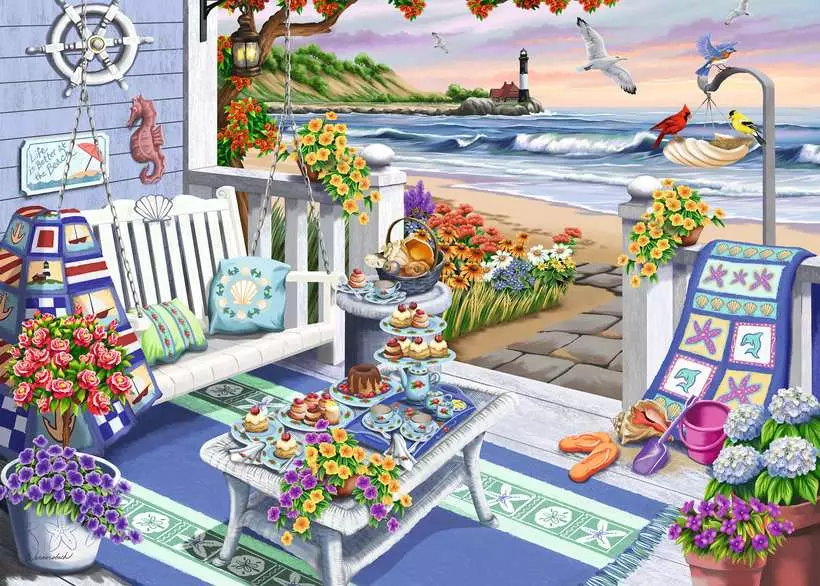 Seaside Sunshine - Larger Puzzle Pieces, 300 Pieces (Large)