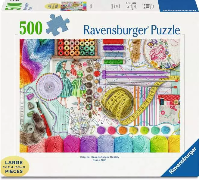 Needlework Station - Larger Puzzle Pieces, 500 Pieces (Large)